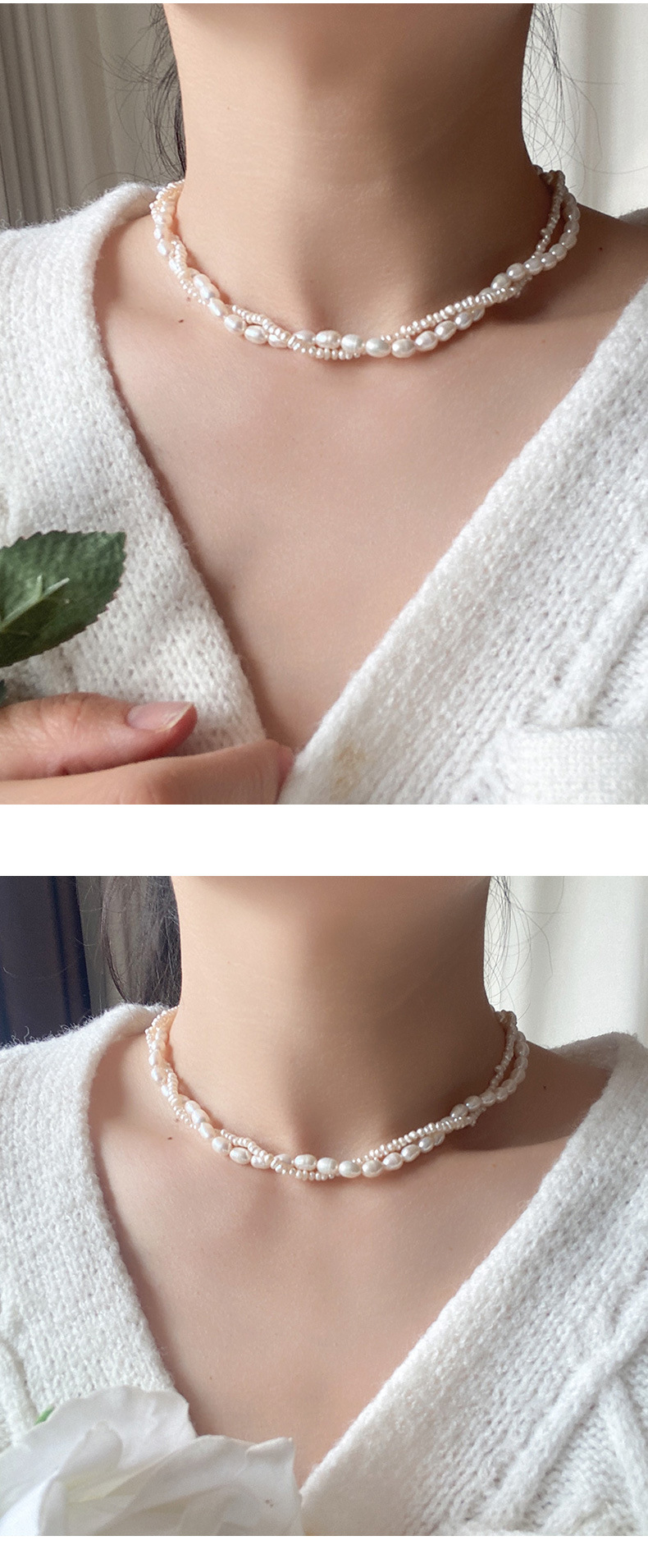 Fashion Geometric Pearl Beaded Necklace 1 Piece