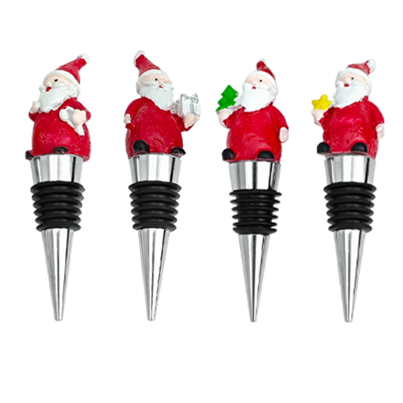 산타클로스 와인 마개 4개