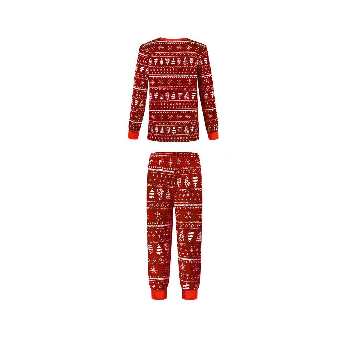 Du Quotidien Rue Femmes Style Simple Sapin De Noël Flocon De Neige Polyester Tricot Impression Ensembles De Pantalons Pantalons Décontractés Famille Des Vêtements Assortis display picture 5