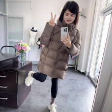 实力工厂高充绒90白鹅绒泡芙中长款鹅绒服连帽双拉链羽绒加厚外套