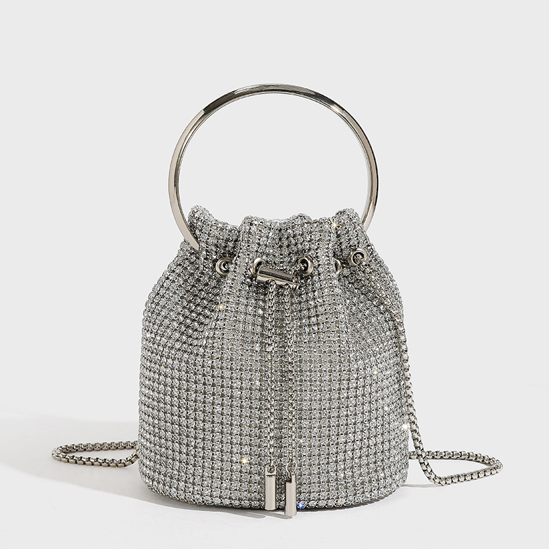 Cross-Border Hot Sale Evening Diamond Bag 2026 Spring New Fashion Chain Rhinestone Single Shoulder Crossbody Bucket Bag Wholesale - Thumbnail 6