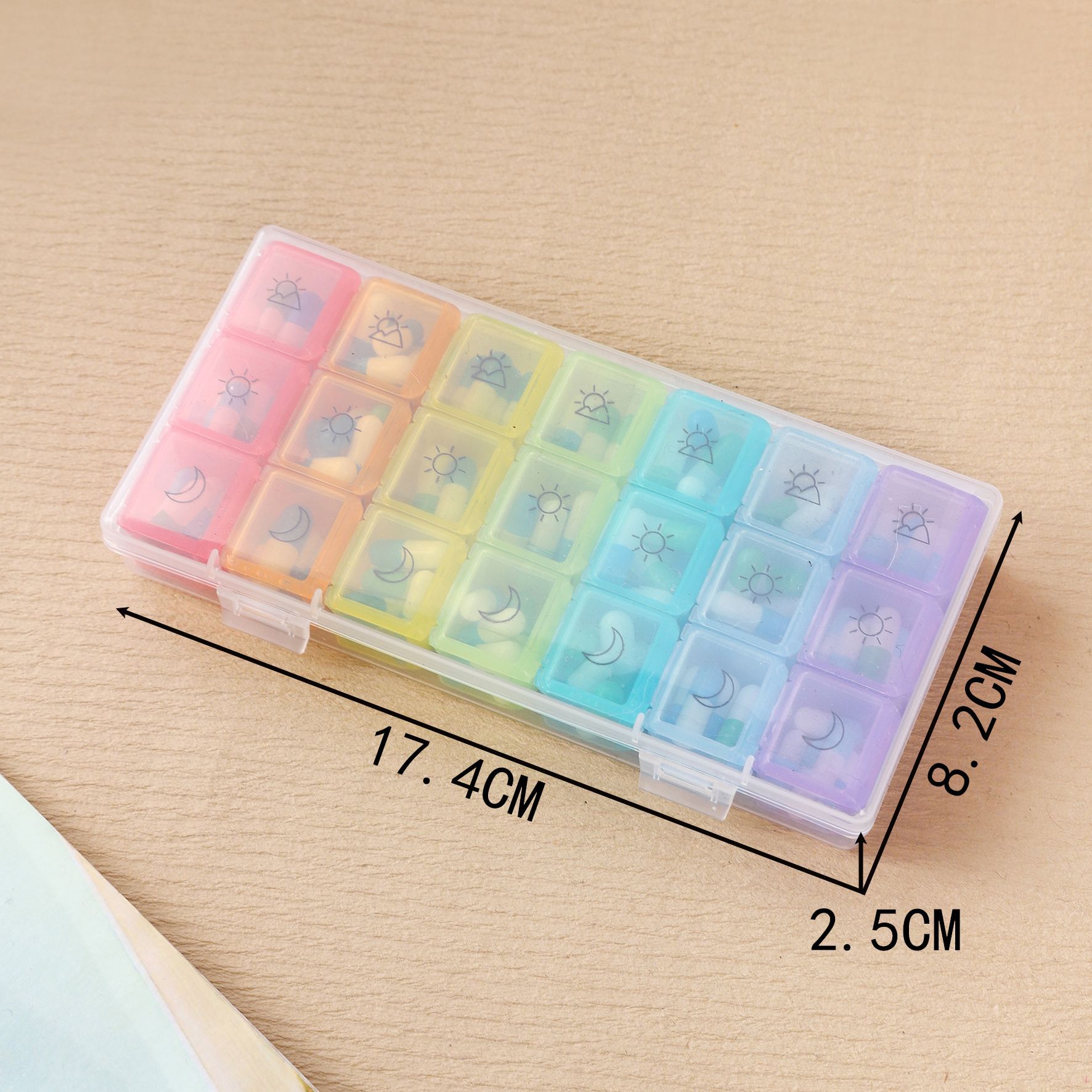 Seven days a week pill box 21 grid 28 grid PP plastic medicine small parts compartment detachable travel portable pill box