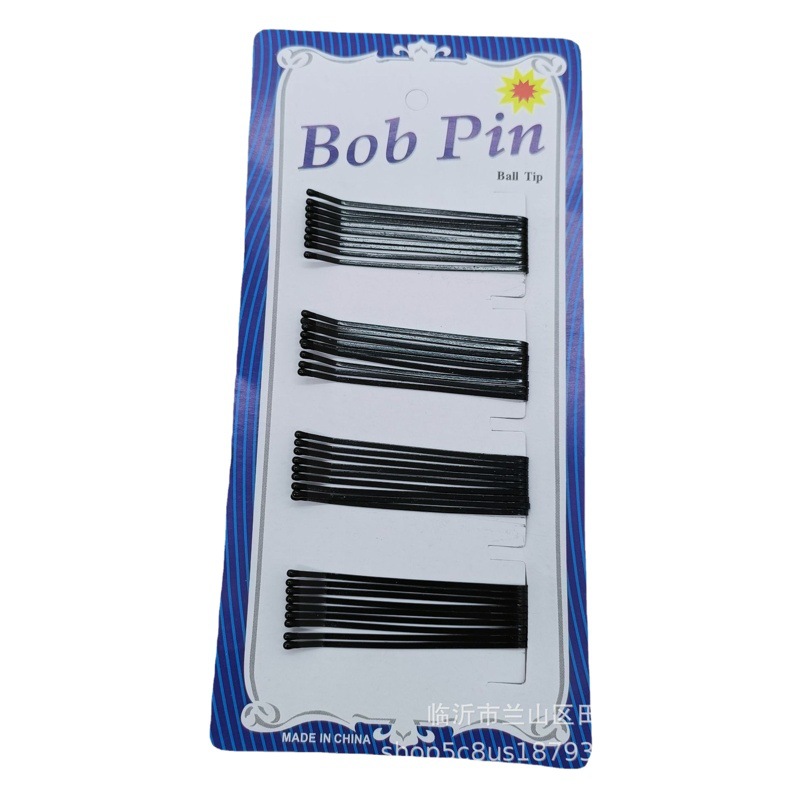 One-word clip can be female and male Universal black independent packaging hairpin plate hair broken hair clip one yuan wholesale