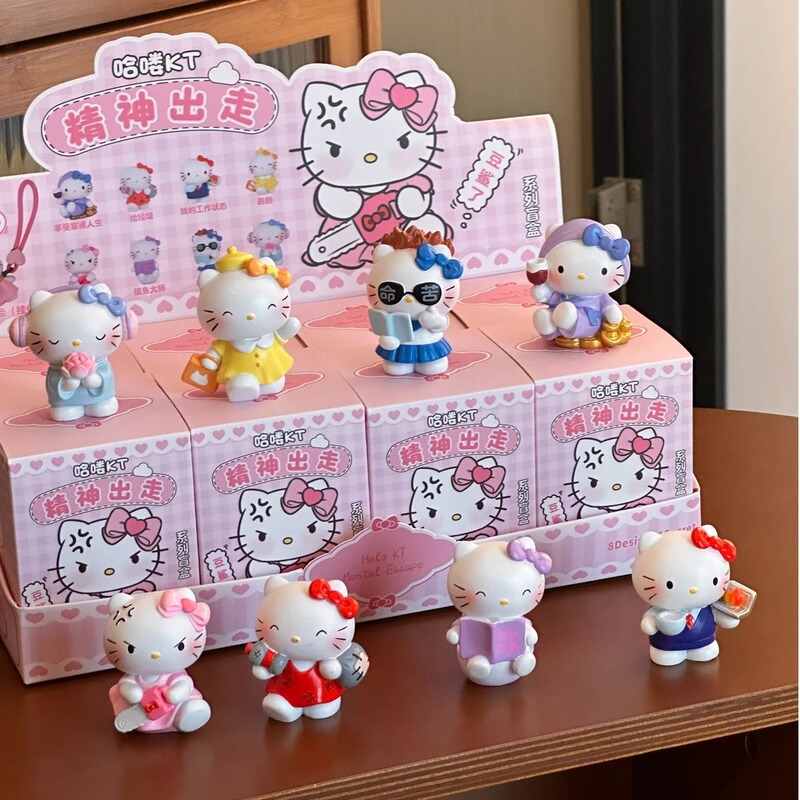 Douyin Xiaohongshuの人気モデル、スピリチュアルなハローキティハローキティブラインドボックス樹脂ドロップシッピング|undefined