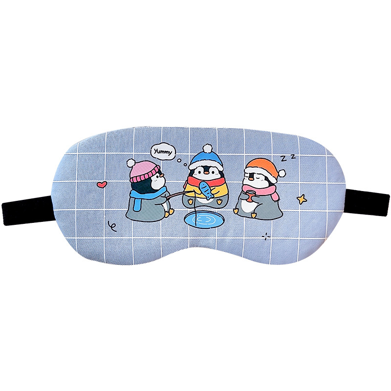 Dormir dormir lindo sombreado transpirable estudiante de dibujos animados de las mujeres hombres compresa de hielo aliviar la fatiga ocular máscara de ojos