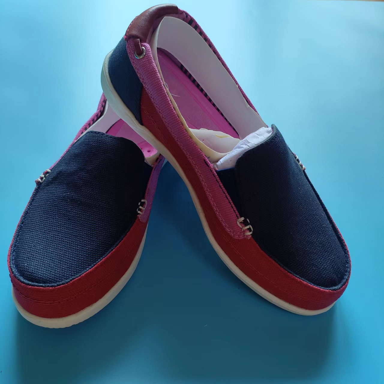 여성용 볼루 슬립 온 캔버스 신발 야외 캐주얼 여성 신발 경량 게으른 신발