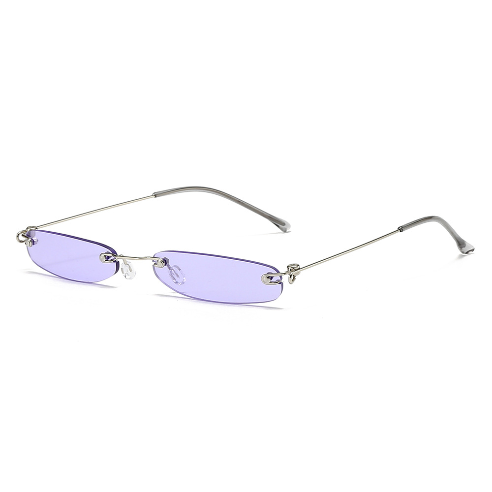 Cross Border New European And American Personality Small Frame Sunglasses Fashionable Frameless Trend Sunglasses Ultra Light Versatile Mini Glasses_voghion.com