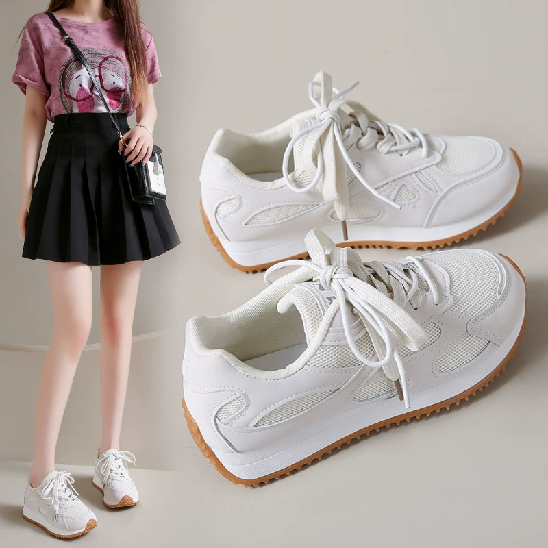 Дышащая обувь с сеткой для женщин, новинка 2025 года, летняя женская обувь, универсальная спортивная обувь, повседневная белая обувь, женская обувь