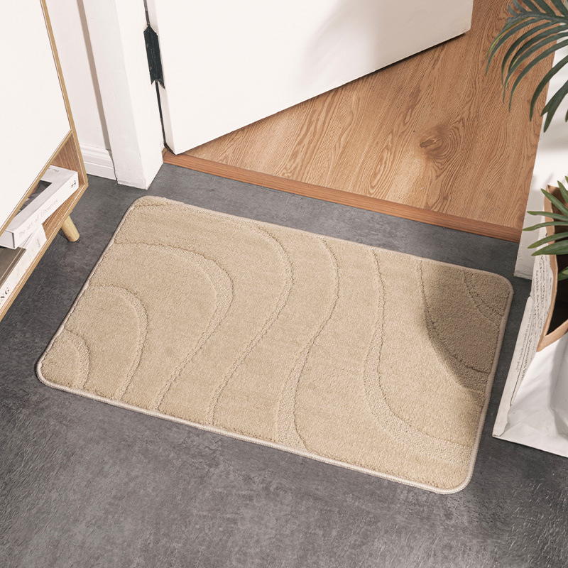 Baño de la puerta de la alfombra del suelo de la alfombra del baño de absorción de agua rápida almohadilla de pies secos gruesa flocado alfombra antideslizante del baño de baño