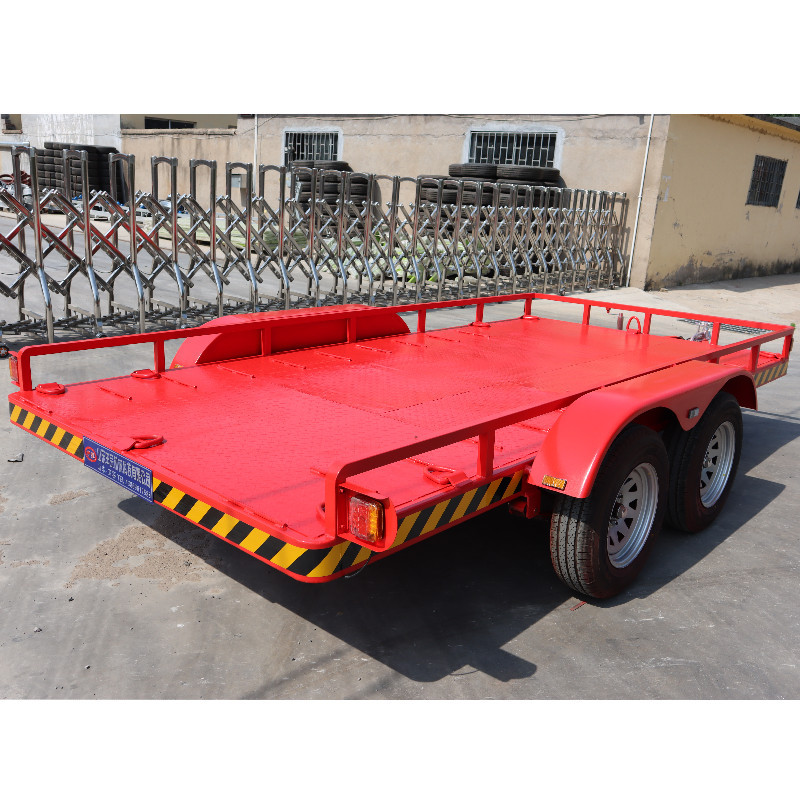 小型重型挖掘机用双轴四轮牵引平板拖车1~4吨挖机压路机运输车