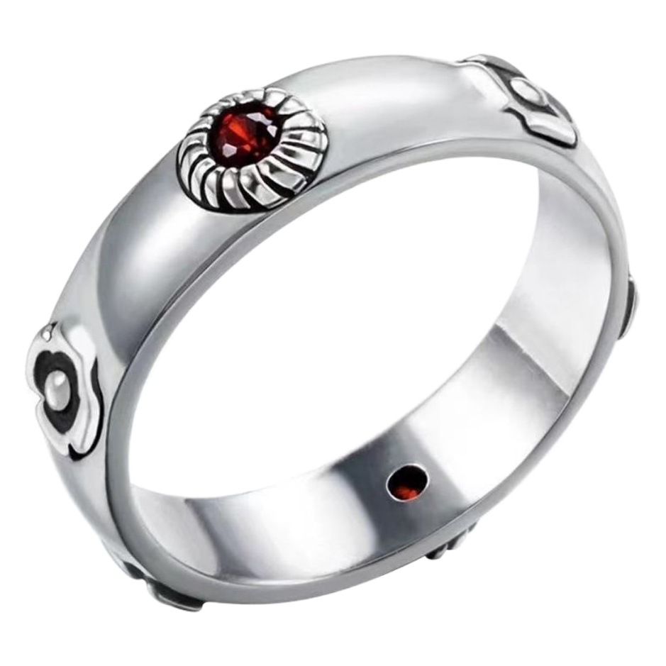 Qishang Retro Copper Silver-Plated Howl Ring Animation Peripheral Same Style 925 Thai Silver Open Ring Gift for Men and Women