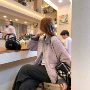 撞色显瘦翻领保暖棉服