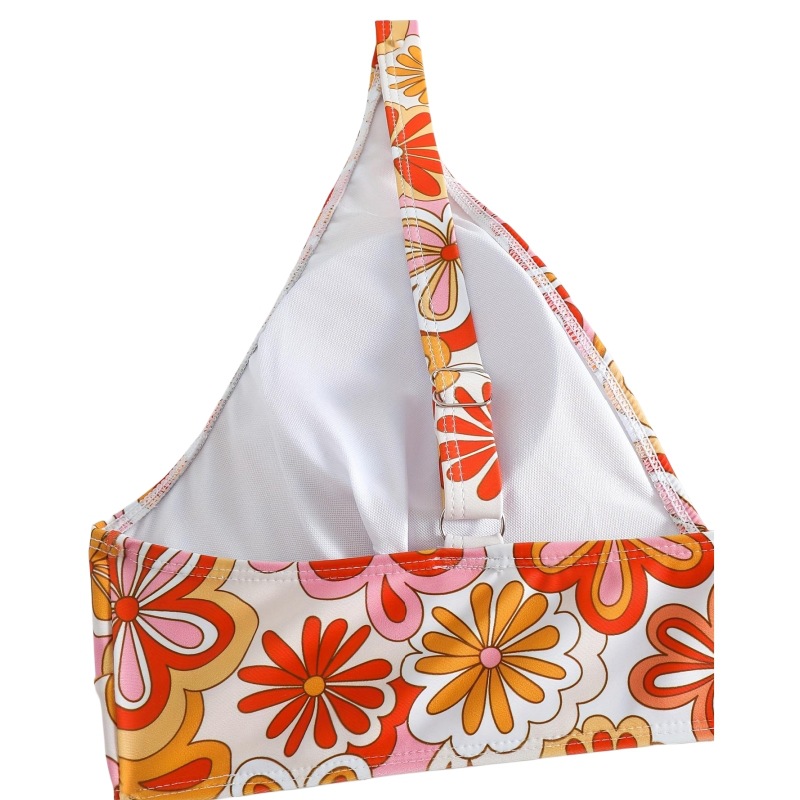 Bikini de talla grande europeo y americano nuevo traje de baño sexy de dos piezas estampado de colores traje de baño de talla grande de Amazon transfronterizo