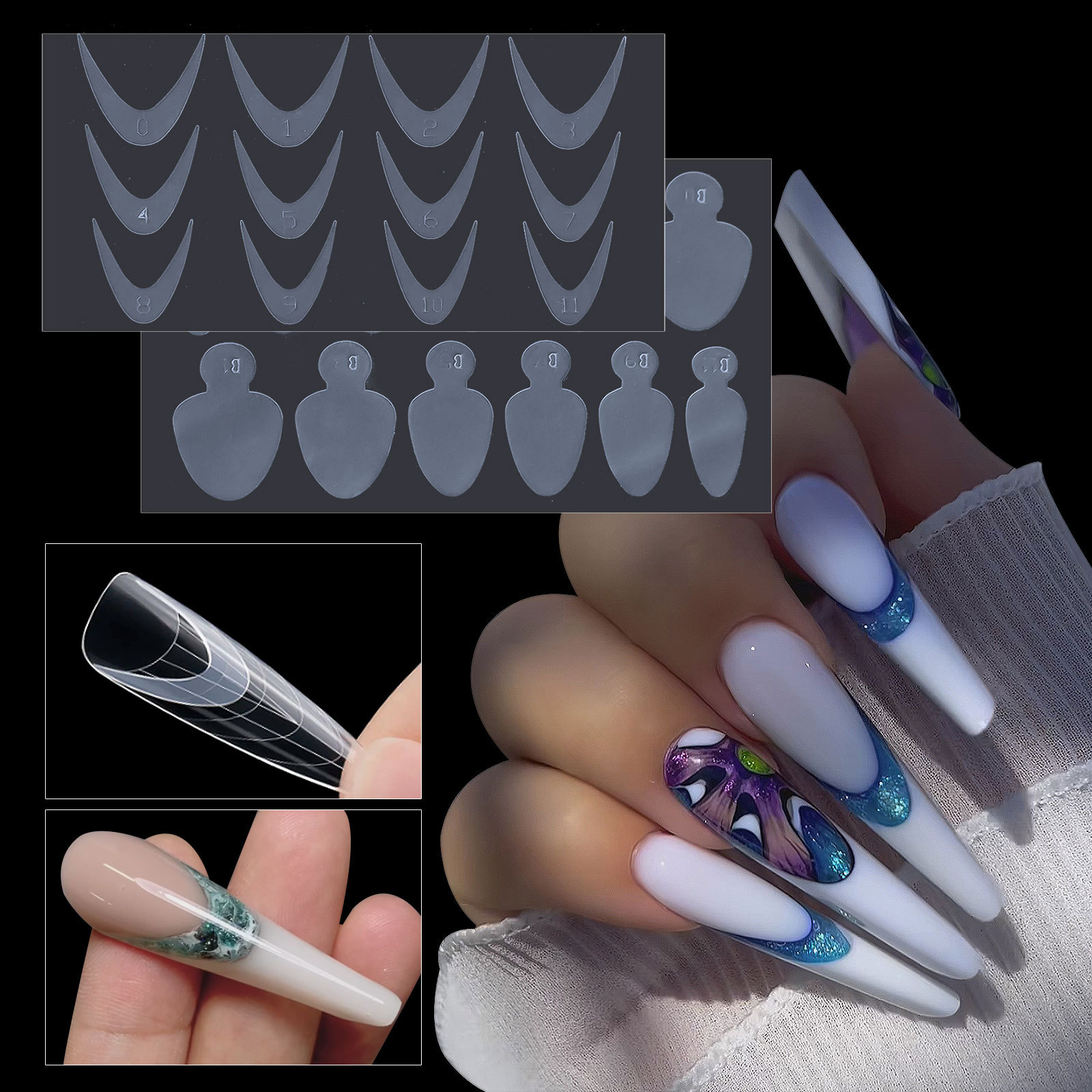 French Nail Mold Silicone Dual Forms - Gel Extension Tool
