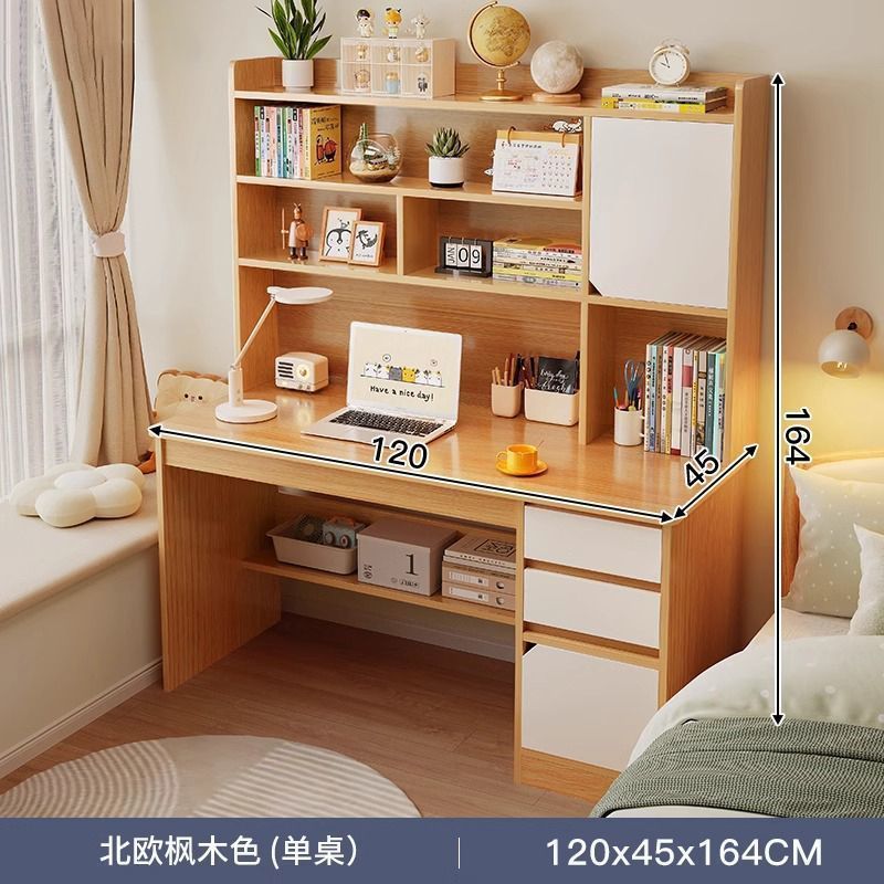 Nuevo escritorio de madera sólida estante en una librería combinada escritorio de escritorio de escritorio de escritorio dormitorio estudiantes simples