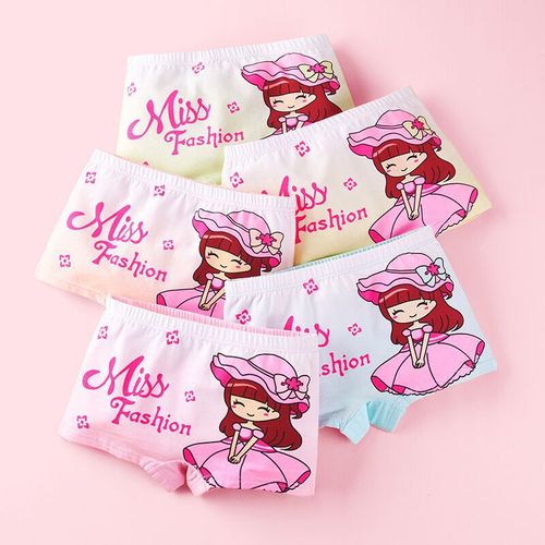 Wholesale New Girl's Underwear for Children, Middle-Childhood Girls' Underwear, Girls' 95% Cotton Underwear, Flat-Gap Underwear for Girls