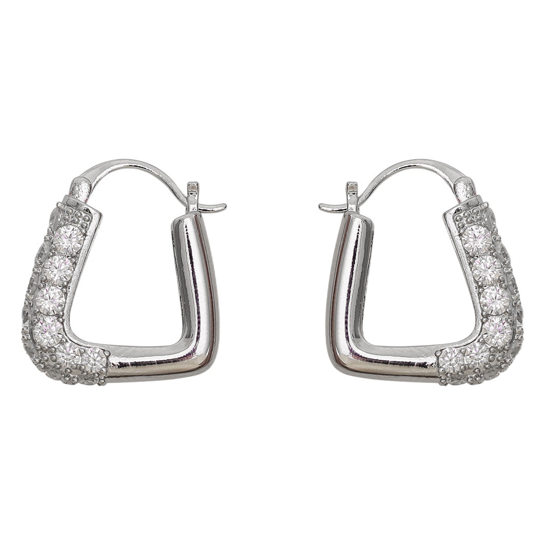 Annie Benny pendientes franceses en forma de U oro real galvanizado geometría de herradura de caballo nicho de diseño simple de orejas de viaje