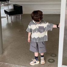 2025苏黎世家男童夏季短袖套装新款韩版中小童薄款秋装男宝两件套