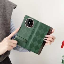 适用华为matex3手机壳matex5折叠屏保护套智能皮套支架款绿色