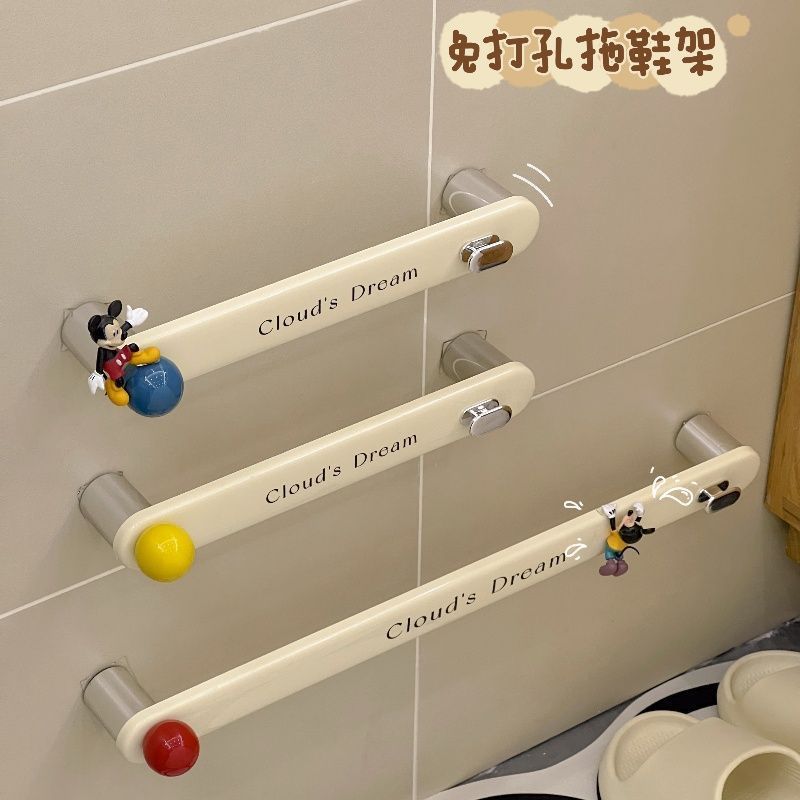 Estantes de zapatillas de baño de choque de colores, baños perforados, baños, zapatos colgantes en la pared doméstica, estantes de drenaje
