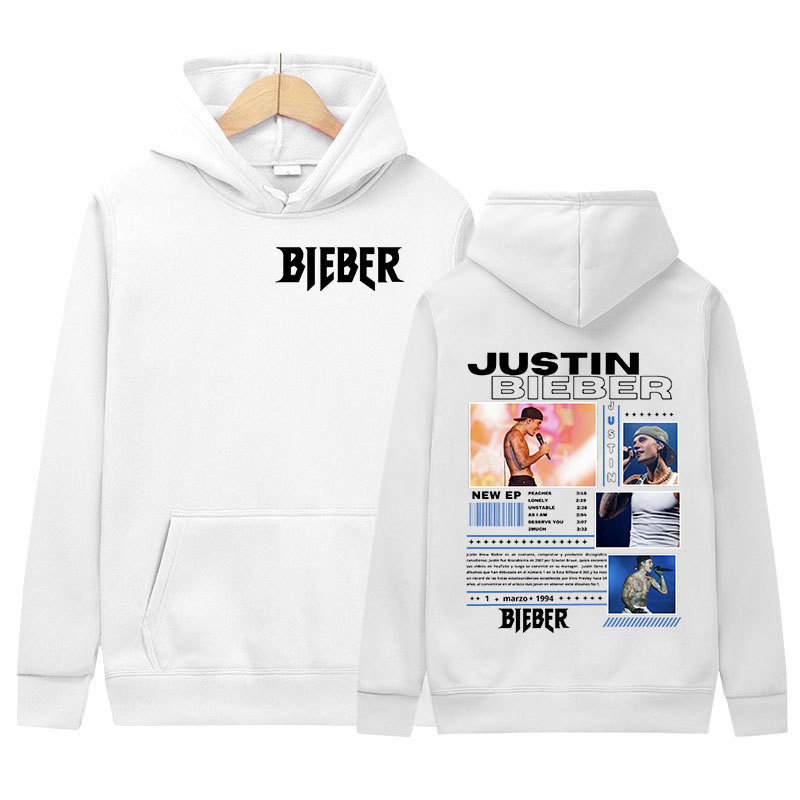 El rapero Justin Bieber Tour 2025 Suéter para hombres y mujeres Retro de alta calidad Moda super deportivo