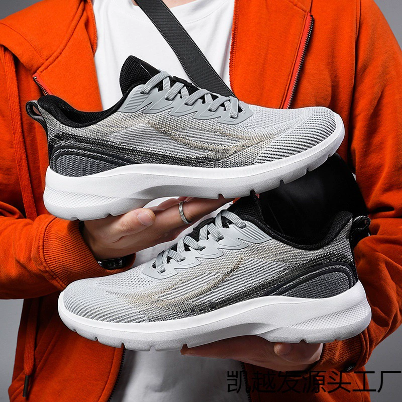 2024 Трансграничная внешняя торговля мужская обувь большого размера дышащая летающая сетка спортивная обувь для бега мужской студенческий повседневный прилив обувь