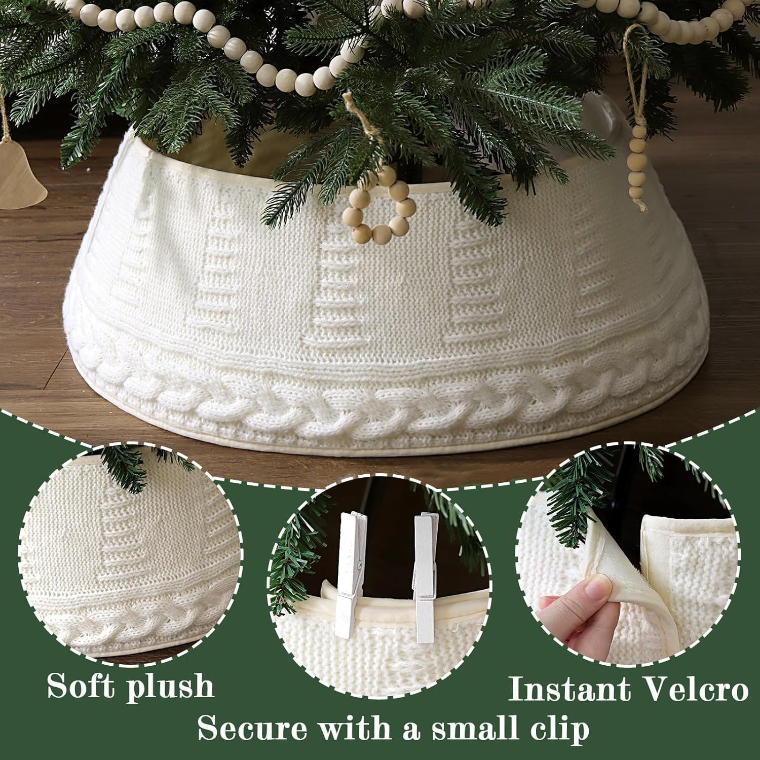 Navidad transfronteriza de punto falda de árbol abrazadera de cinturón ajustable decoración del árbol de Navidad decoración del árbol