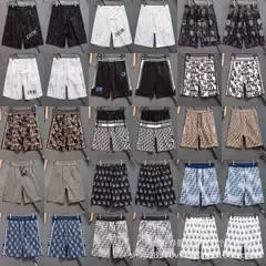 Overseas Fashion New Arrival Trendy Casual Drawstring Quick-Dry Men's Beach Shorts with All-Over Logo 5-Inch Inseam
