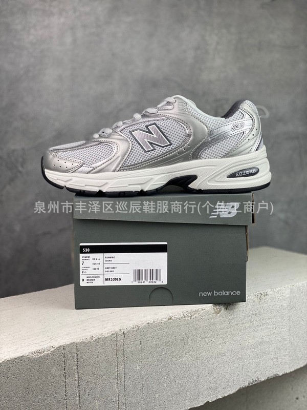 NB530莆田シューズ純正白銀グレー銀男女兼用カップル通気性スポーツ厚底増高スポーツシューズ軽量|undefined