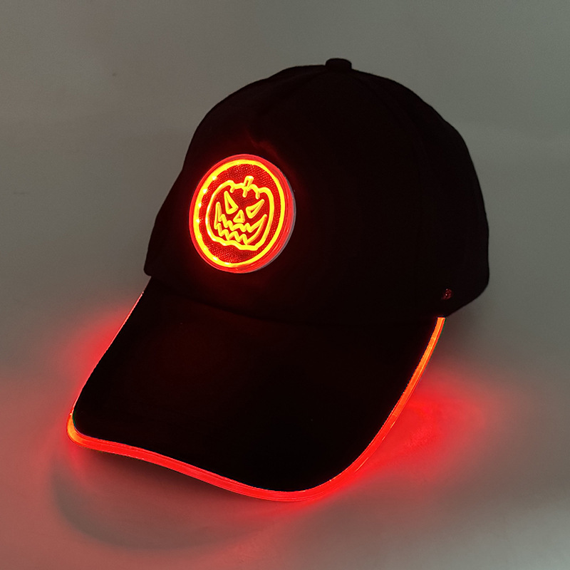Gorra LED de Amazon, gorra de béisbol luminosa, gorra para exteriores con protección solar, gorra de pico de pato con protección solar, gorra LED de colores cambiantes