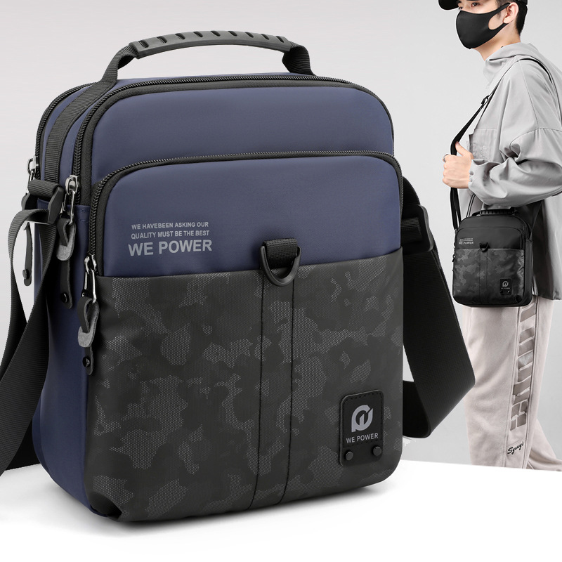 New Men's Single Shoulder Crossbody Bag, Fashion Sports Backpack, Ins Multi-layer Mailman Bag, Large Capacity Camouflage Backpack