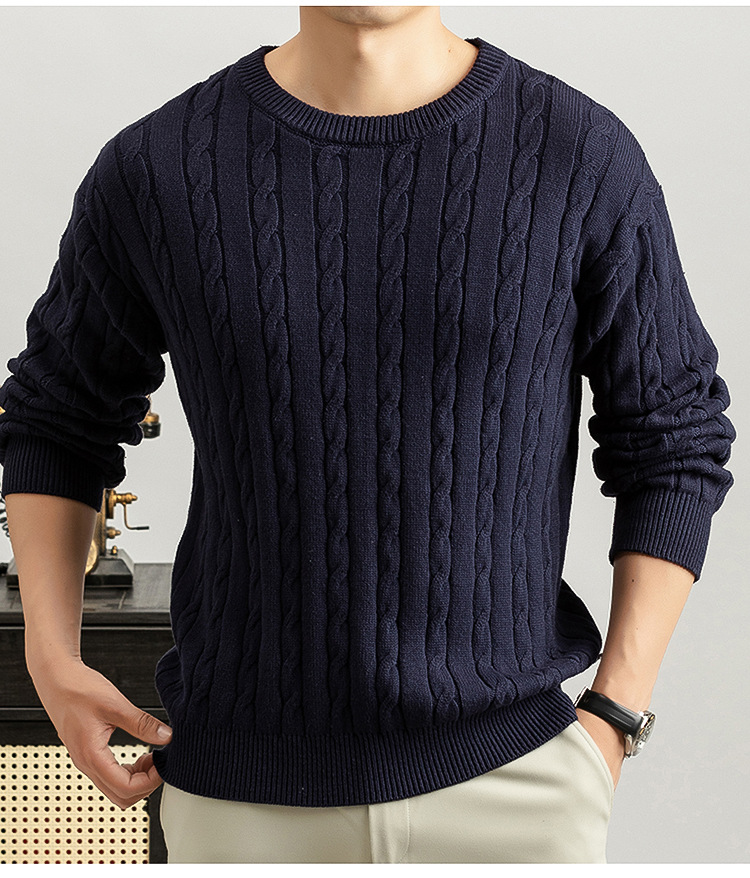 Cable Knit Crew-Neck Sweater