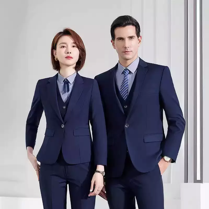 2024秋冬新款男女同款质感职业装套装工装西服男商务轻奢工作服