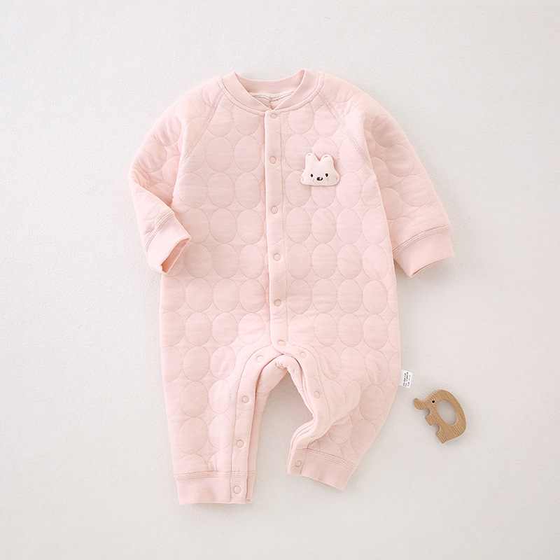 Ropa de bebé recién nacido primavera y otoño tipo A mono hombres y mujeres bebé algodón clip de algodón algodón cálido mameluco de bebé