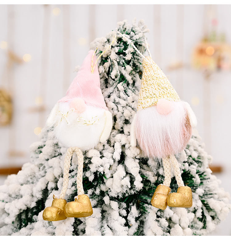 Cross-border Christmas Decoration Christmas Flannel Faceless Doll Leg Hanging Pendant Creative Forest Old Man Doll Hanging Pendant display picture 8