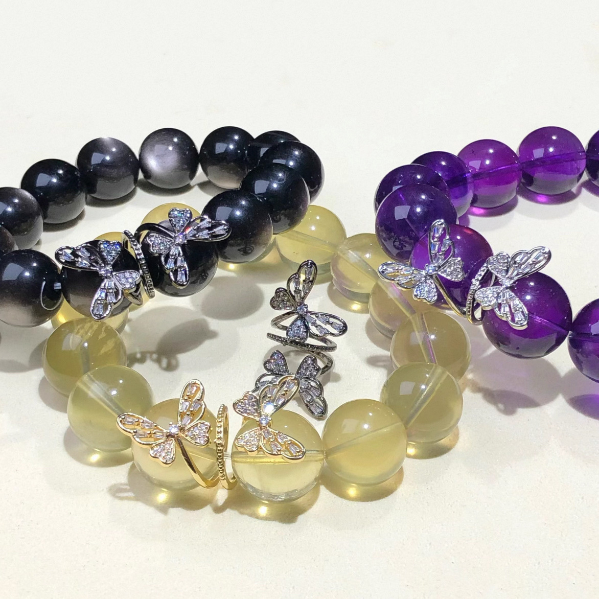 Color-Preserving Crystal Accessories DIY Butterfly Beads, Spacer Beads, Spacer Pieces for Bracelets and Necklaces Handmade