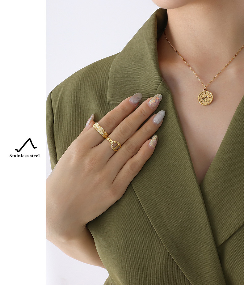 Fashion Star Titanium Steel Pendant Necklace Plating Stainless Steel Necklaces_colorza_2