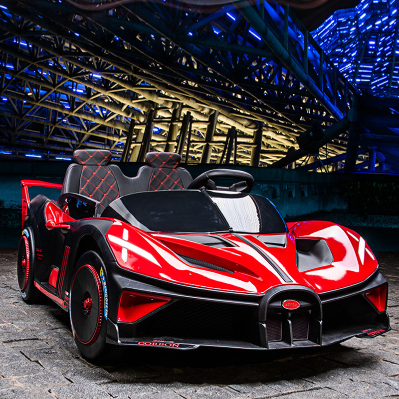 Coche eléctrico para niños coche de control remoto sentado bebé coche deportivo de cuatro ruedas entrega de una pieza coche de juguete recargable