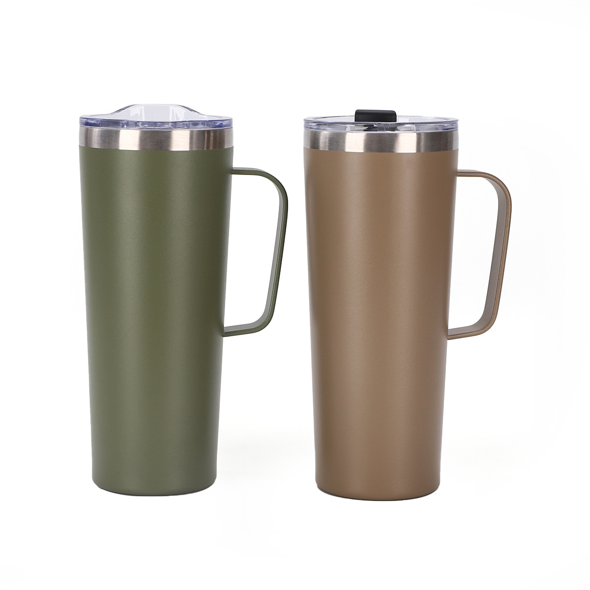 Nuevo mango de acero inoxidable transfronterizo de 12oz taza de oficina taza de café portable al aire libre taza de aislamiento térmico
