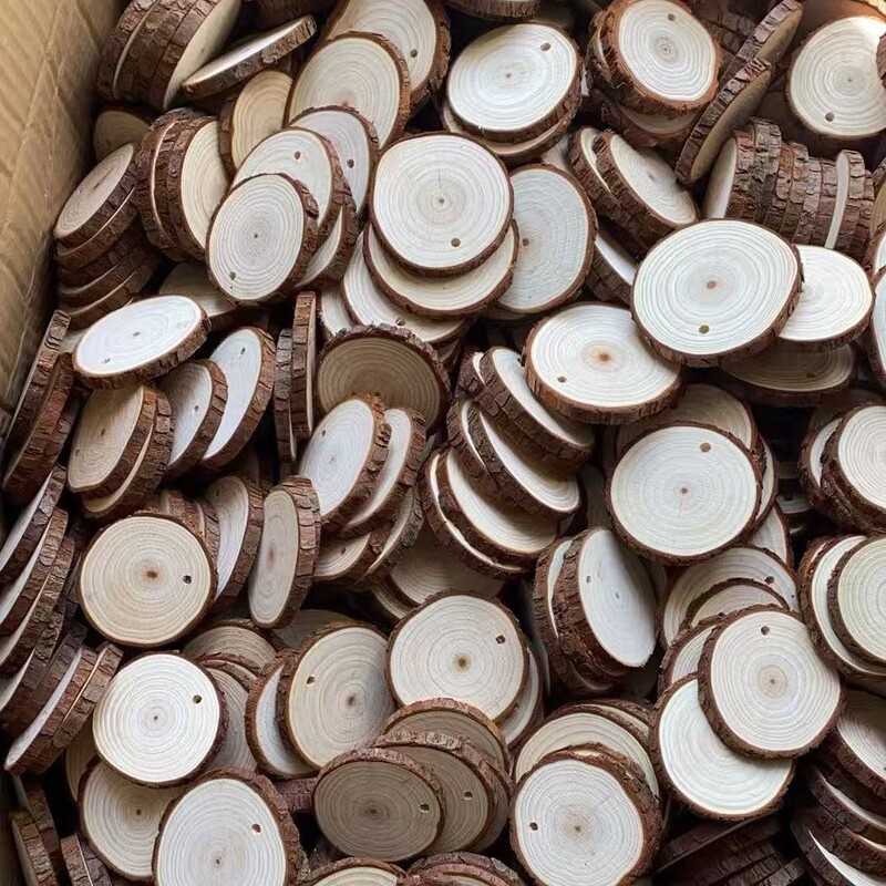 Handmade Fir Wood Punch Base with Holes, Round Wood Piece DIY Pendant Painting Kindergarten Round Wood Piece Pendant Handmade Fir Wood Punch Base with Holes, Round Wood Piece DIY Pendant Painting Kindergarten Round Wood Piece Pendant