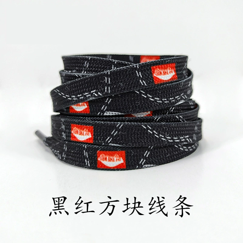 Шнурки для Vans, черные универсальные тканевые, в узорах, длины 120/140/160 см