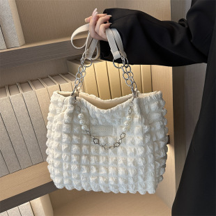 2023 new fashion bubble lattice portable shoulder large capacity tote bag women's bag support a large number of wholesale mixed batch