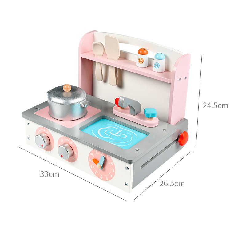 Cocina de simulación de madera de estilo europeo transfronterizo para niñas cocinar y cocinar juguetes de cocina jugar a las casitas juguetes educativos de madera