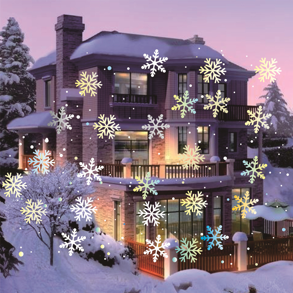 RF遙控暴風(fēng)雪萬圣戶外草坪圣誕燈裝飾歐美跨境菲林投影圖案雪花燈