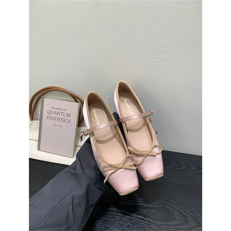 Балетки Mary‑Jane с бантом и ремешком, в стиле Chanel, весенние, размеры 35–39