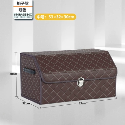tail box car box — Car storage bag/box - gold-check-medium