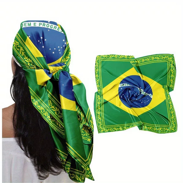 Usa and Canada World Cup Flag Print Square Scarf, Outdoor Support Headband, Versatile Headscarf, Amazon Hot-Selling Fashion Item