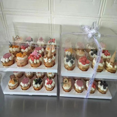 紙杯蛋糕包裝盒全透明6/8/12粒加高馬克杯子九宮格包裝手提打包盒