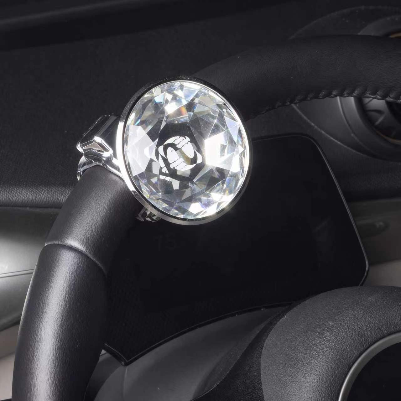 Car Steering Wheel Crystal Power Ball, Car-Mounted Power Assist Device, Labor-Saving Auxiliary Steering Wheel, Car Accessories