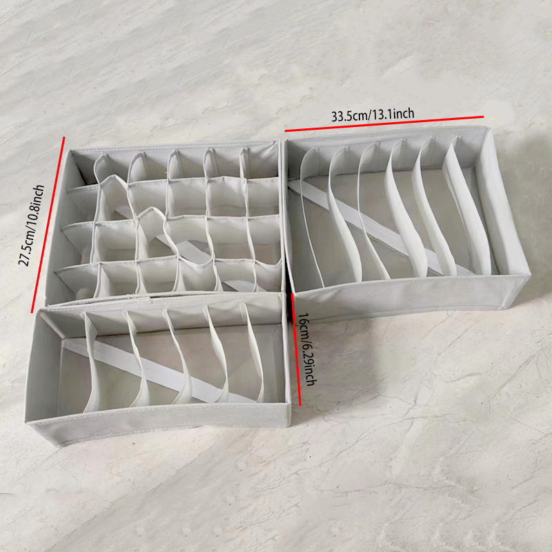 Amazon tres piezas de tela caja de almacenamiento casera plegable caja de acabado calcetines caja de almacenamiento de ropa al por mayor